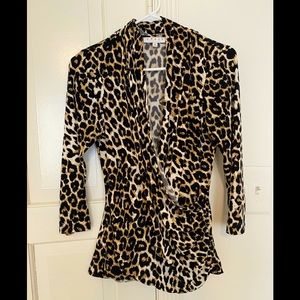 Chaus New York Animal Print Blouse